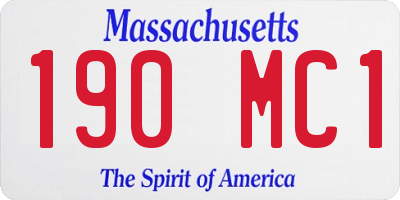 MA license plate 190MC1
