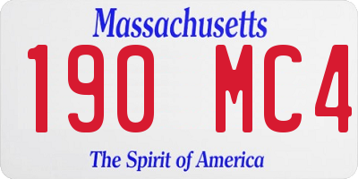 MA license plate 190MC4