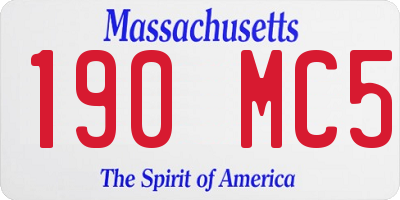 MA license plate 190MC5