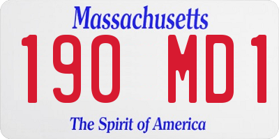 MA license plate 190MD1