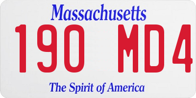 MA license plate 190MD4