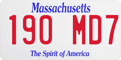 MA license plate 190MD7