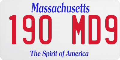MA license plate 190MD9