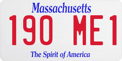 MA license plate 190ME1