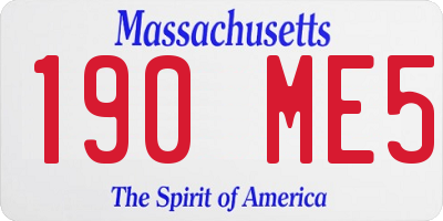 MA license plate 190ME5