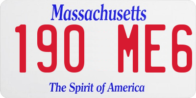 MA license plate 190ME6
