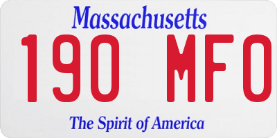 MA license plate 190MF0