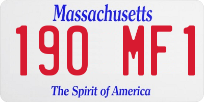 MA license plate 190MF1