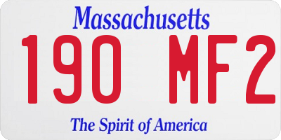 MA license plate 190MF2