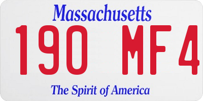 MA license plate 190MF4