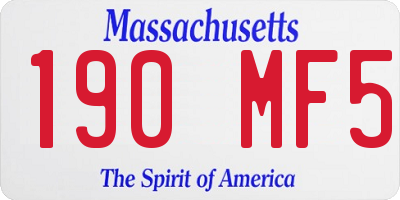 MA license plate 190MF5