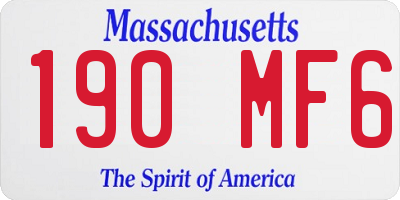 MA license plate 190MF6