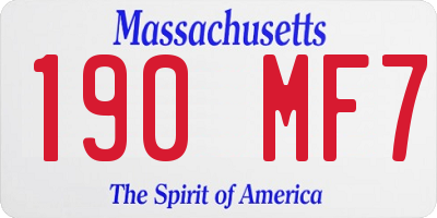MA license plate 190MF7