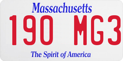 MA license plate 190MG3