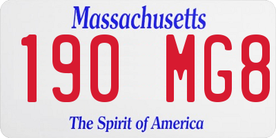 MA license plate 190MG8