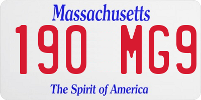 MA license plate 190MG9