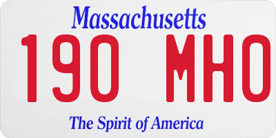MA license plate 190MH0