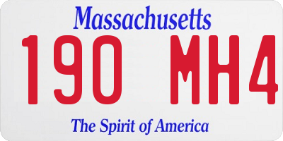 MA license plate 190MH4