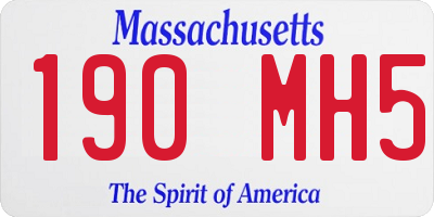MA license plate 190MH5