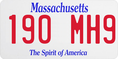 MA license plate 190MH9