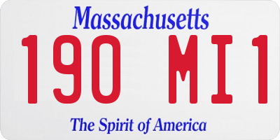 MA license plate 190MI1