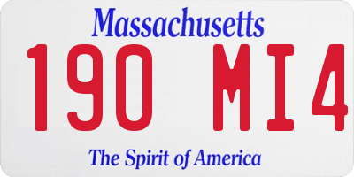 MA license plate 190MI4