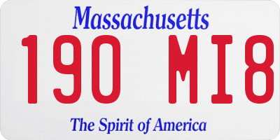 MA license plate 190MI8