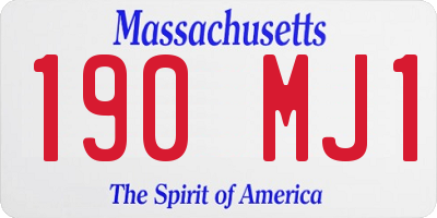 MA license plate 190MJ1