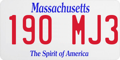 MA license plate 190MJ3
