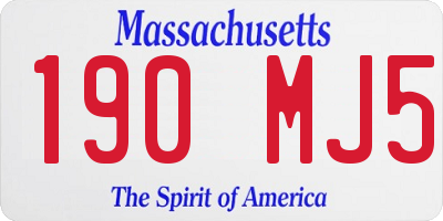 MA license plate 190MJ5