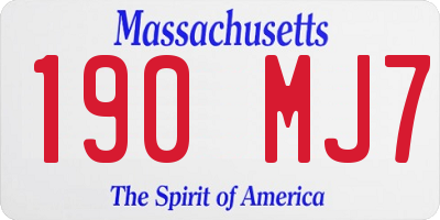 MA license plate 190MJ7