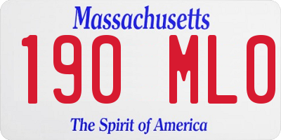 MA license plate 190ML0
