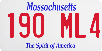 MA license plate 190ML4