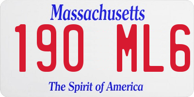 MA license plate 190ML6