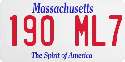 MA license plate 190ML7