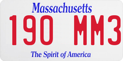 MA license plate 190MM3