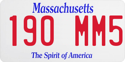 MA license plate 190MM5