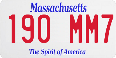 MA license plate 190MM7