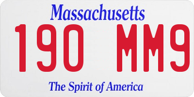 MA license plate 190MM9