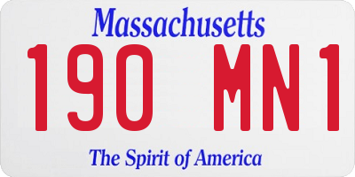 MA license plate 190MN1