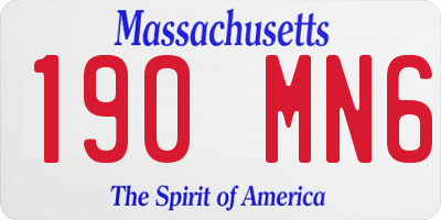 MA license plate 190MN6