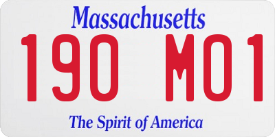 MA license plate 190MO1