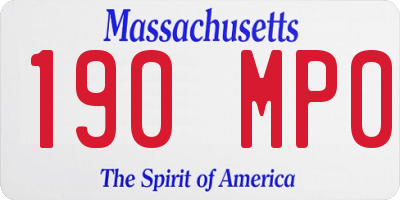 MA license plate 190MP0