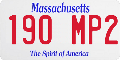 MA license plate 190MP2