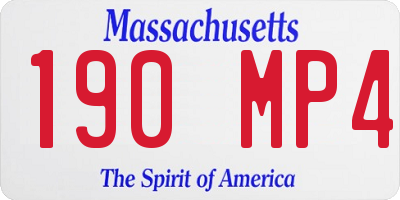 MA license plate 190MP4
