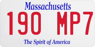 MA license plate 190MP7