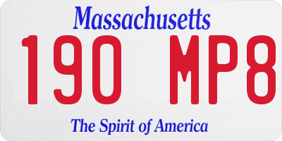 MA license plate 190MP8
