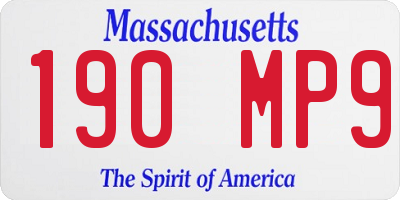 MA license plate 190MP9