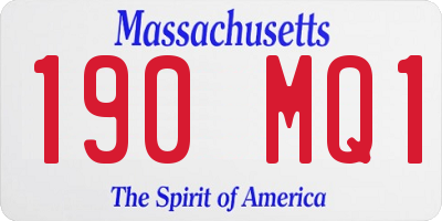MA license plate 190MQ1