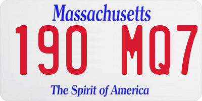 MA license plate 190MQ7